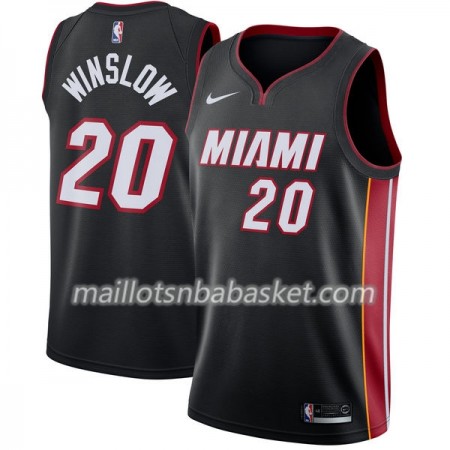 Maillot Homme Miami Heat Justise Winslow 20 Nike 2017-18 Noir Swingman
